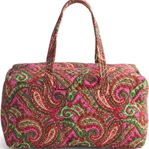 Vera Bradley Capri Pink L Travel Duffel & Makeup Bag